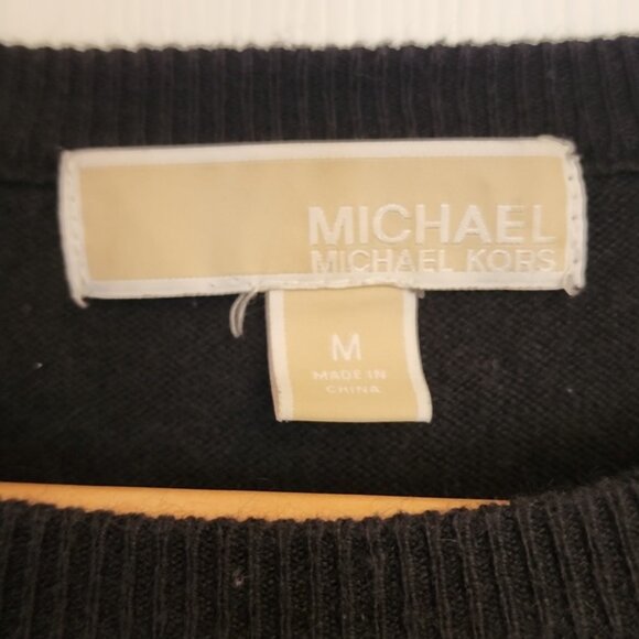 Michael Kors Black Sweater with Silver Zipper Accents. Size M. - Picture 3 of 7